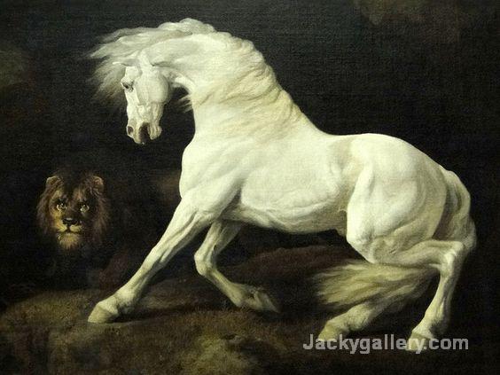 A Horse Frightened by a Lion by George Stubbs paintings reproduction